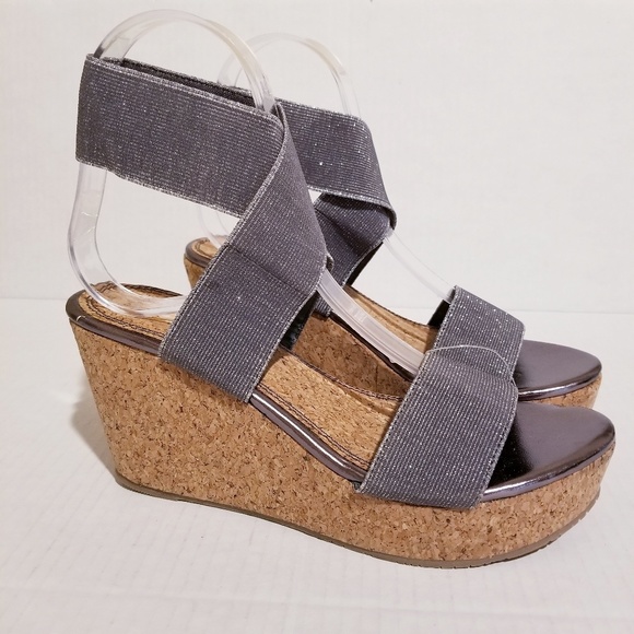 Volatile Shoes - Volatile Grey Cork Heels with Sparkles